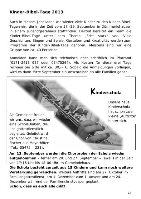 Gemeindebrief September 2013 - St.Matthaeus-Gemeinde Hunteburg