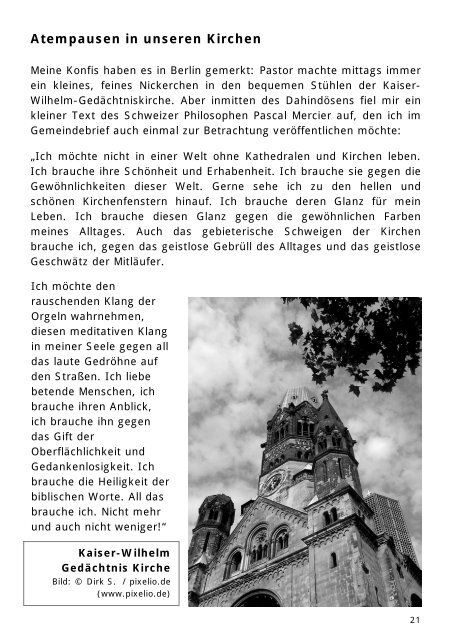 Gemeindebrief September 2013 - St.Matthaeus-Gemeinde Hunteburg