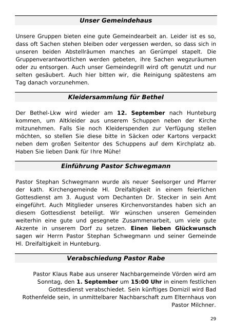 Gemeindebrief September 2013 - St.Matthaeus-Gemeinde Hunteburg