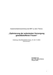 „Optimierung der ambulanten Versorgung gewaltbetoffener Frauen“