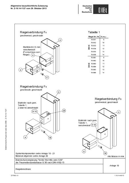 Zulassung Brandschutzverglasung G30 - Forster