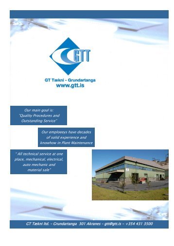 Our main goal is: ”Quality Procedures and Outstanding ... - GTT