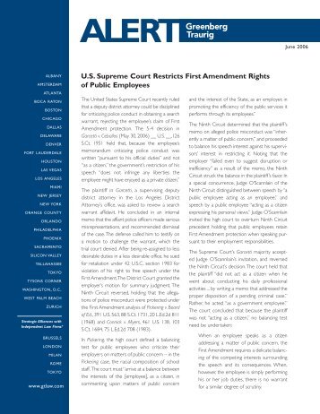 U.S. Supreme Court Restricts First Amendment Rights of Public ...