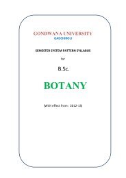 B.Sc. BOTANY - Gondwana University, Gadchiroli