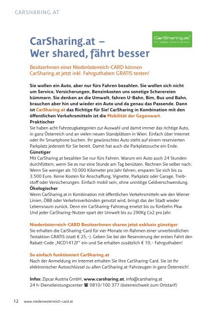 Niederösterreich-CARD Führer als PDF (Stand 01/2013)