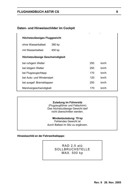 Flughandbuch für das Segelflugzeug - solidcad.hu