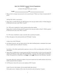 Quiz 2 for CSE4344 Computer Network Organization