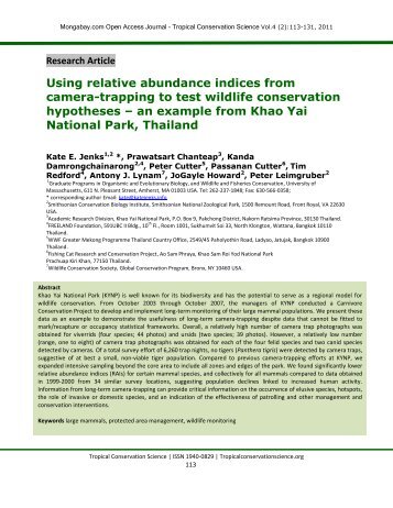 Using relative abundance indices from camera-trapping to test ...