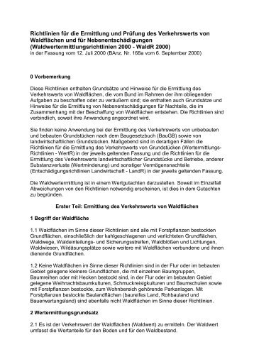 Waldwertermittlungsrichtlinien (WaldR 2000) - Kretz, Werner