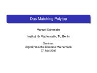 Das Matching Polytop - Institut für Mathematik - TU Berlin