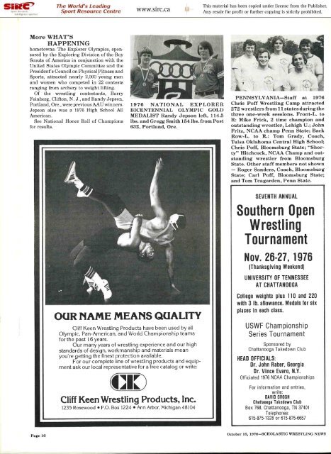 Letterdrom the Editor [& - Wrestling USA Magazine
