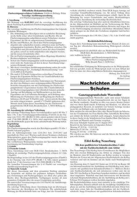 Ausgabe 16 - Verbandsgemeinde Arzfeld