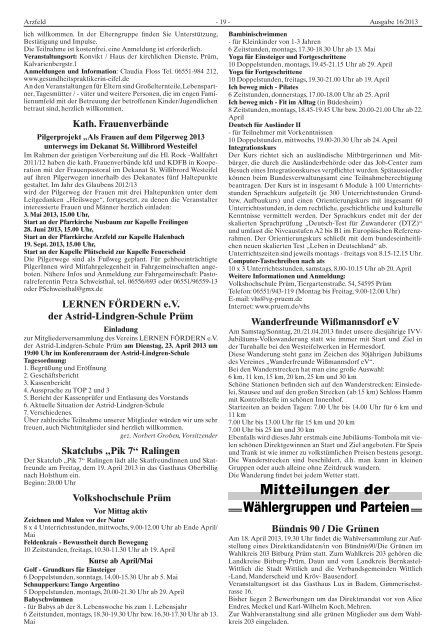 Ausgabe 16 - Verbandsgemeinde Arzfeld