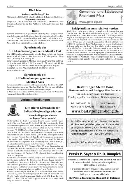 Ausgabe 16 - Verbandsgemeinde Arzfeld