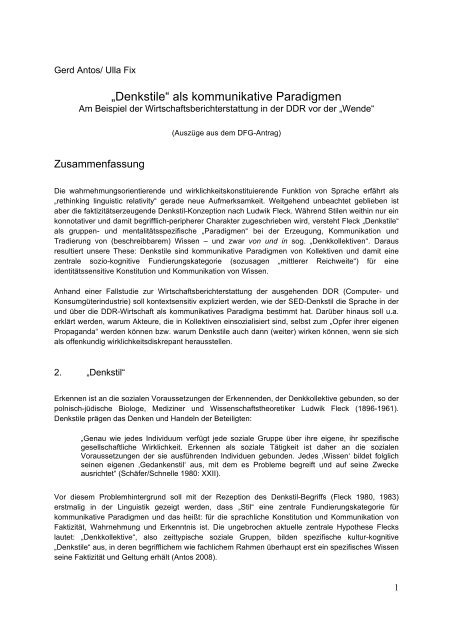 Dfg Antrag Beispiel