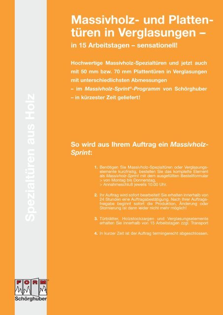 Fax - Auftrag Massivholzprogramm - Schörghuber