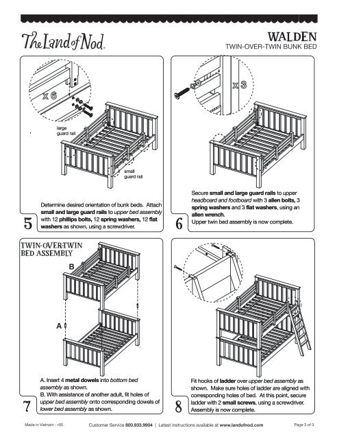 Assembly Instructions - The Land of Nod