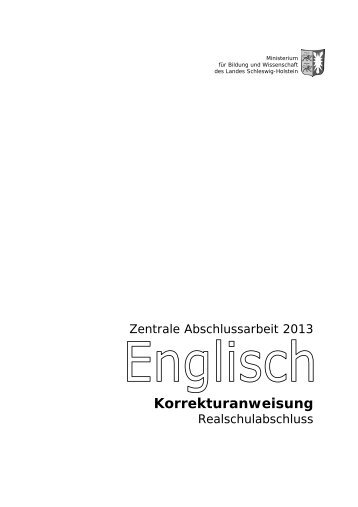 Englisch Korrekturanweisung - Zentrale Abschlüsse in Schleswig ...