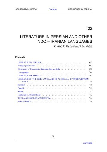 22 literature in persian and other indo – iranian languages - Unesco