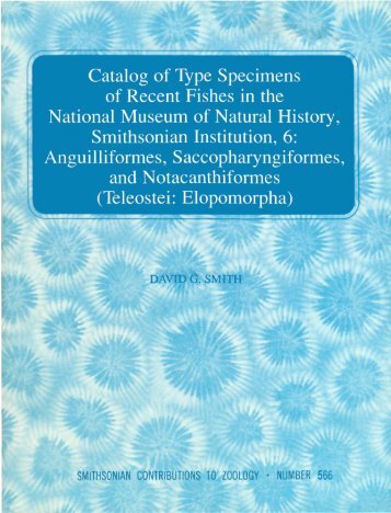 Catalog of Type Specimens of Recent Fishes in the National ...