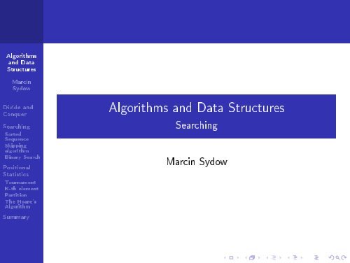Algorithms and Data Structures - Searching - pjwstk image.