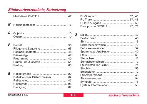 Gebrauchsanweisung TC(R)110 - Leica Geosystems