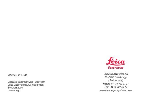 Gebrauchsanweisung TC(R)110 - Leica Geosystems