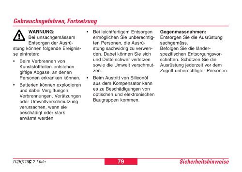 Gebrauchsanweisung TC(R)110 - Leica Geosystems