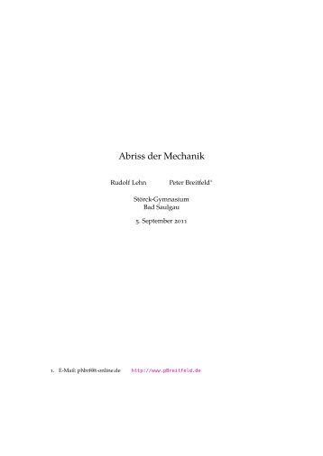 Mechanik (pdf, 388K) - SFZ-WEB-Seite Mathematik-Server