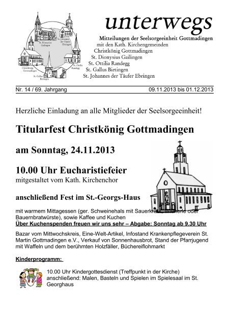 Titularfest Christkönig Gottmadingen - Seelsorgeeinheit Gottmadingen