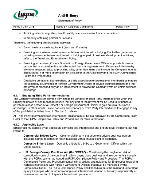 Anti-Bribery Policy - EthicsPoint