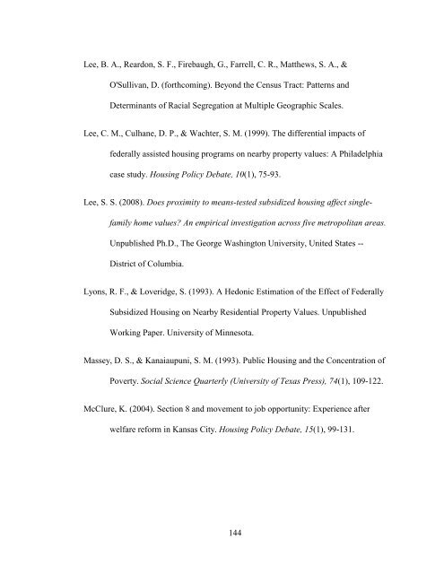 The Spatial Concentration of Subsidized Housing - Poverty & Race ...