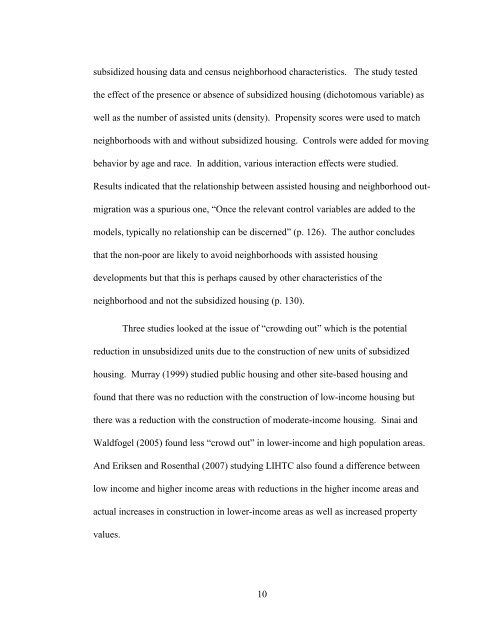 The Spatial Concentration of Subsidized Housing - Poverty & Race ...