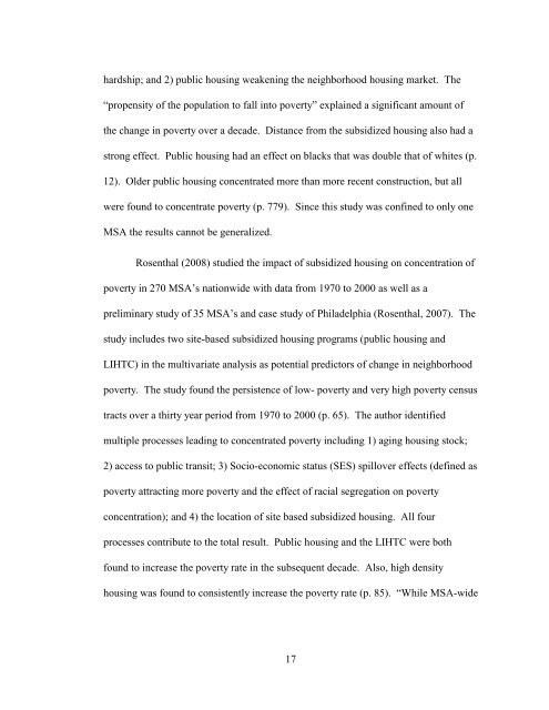 The Spatial Concentration of Subsidized Housing - Poverty & Race ...