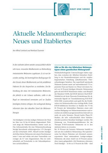 Aktuelle Melanomtherapie: Neues und Etabliertes