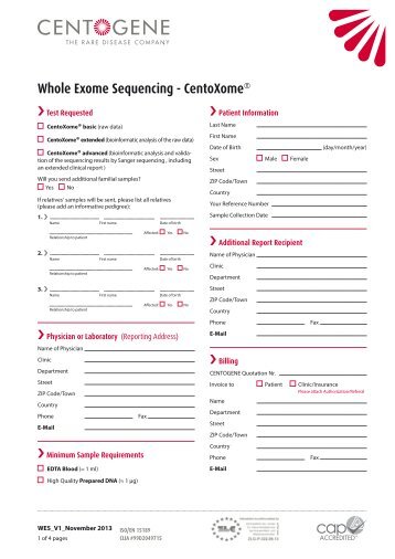 Whole Exome Sequencing - CentoXome® - CENTOGENE