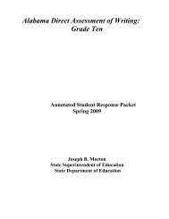 Alabama Direct Assessment of Writing: Grade Ten