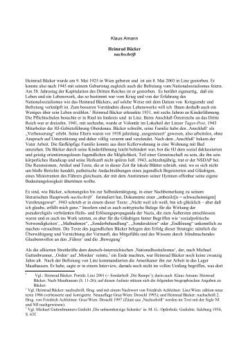 Heimrad Bäcker - nachschrift Download (pdf) - Gedenkinitiative RE ...