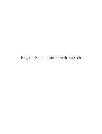 English-French and French-English - iTeX translation reports
