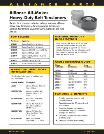 Alliance All-Makes Heavy-Duty Belt Tensioners - Alliance Truck Parts