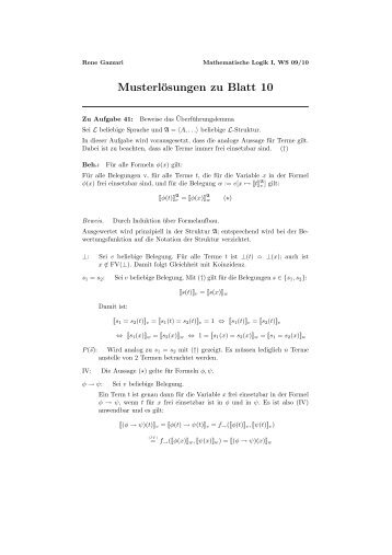 Musterlösungen zu Blatt 10 - Logik und Sprachtheorie ...