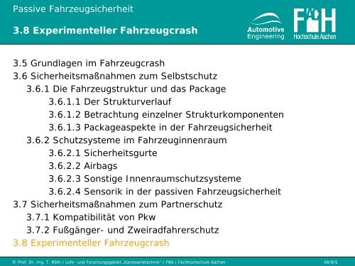 3.7 Sicherheitsmaßnahmen zum Partnerschutz - Karosserietechnik ...