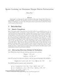 Sparse Learning via Maximum Margin Matrix Factorization