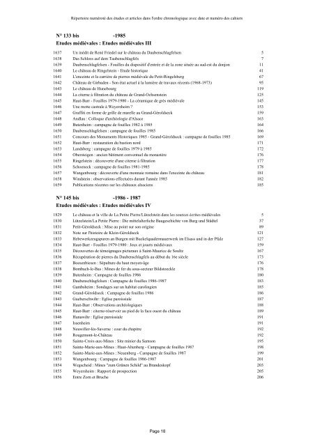 REPERTOIRE ET INDEX DES PUBLICATIONS - société d'histoire et ...