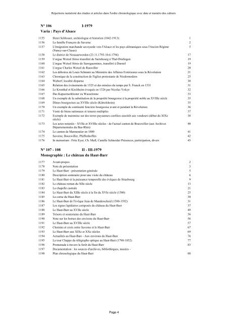 REPERTOIRE ET INDEX DES PUBLICATIONS - société d'histoire et ...