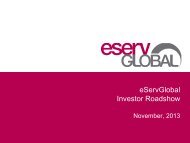 Latest Investor Presentation - eServGlobal