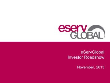 Latest Investor Presentation - eServGlobal