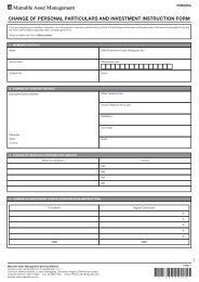 Change of Personal Particulars and Investment Instruction Form