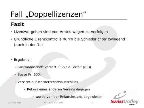 Informationen MKI - Swiss Volley