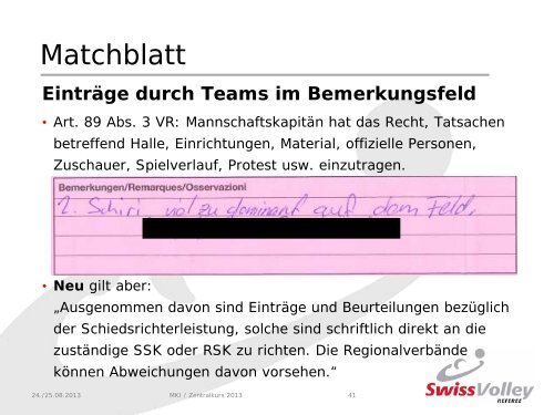 Informationen MKI - Swiss Volley
